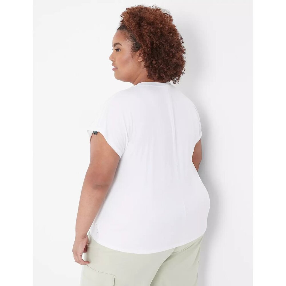 LIVI Lane Bryant Womens Plus Size 22/24 Soft Bungee-Sleeve Recycled Tee 1813 - Picture 2 of 9
